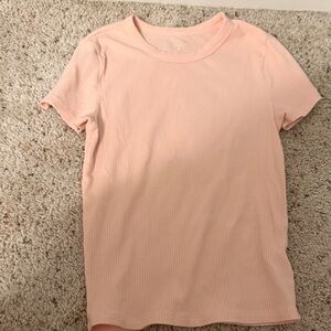 American Eagle Outfitters Light Pink Ribbed Tee
